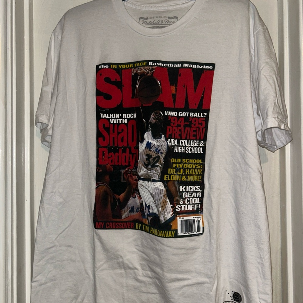 Shaq Mitchell & Ness White Graphic T-Shirt